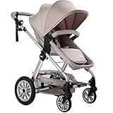 ベビーカー ベビーベッド 軽量 両対面式 アルミ 四輪 切替キャスター 折りたたみ 買い物かご付き 四色 対象０～３６ヶ月 (glay)