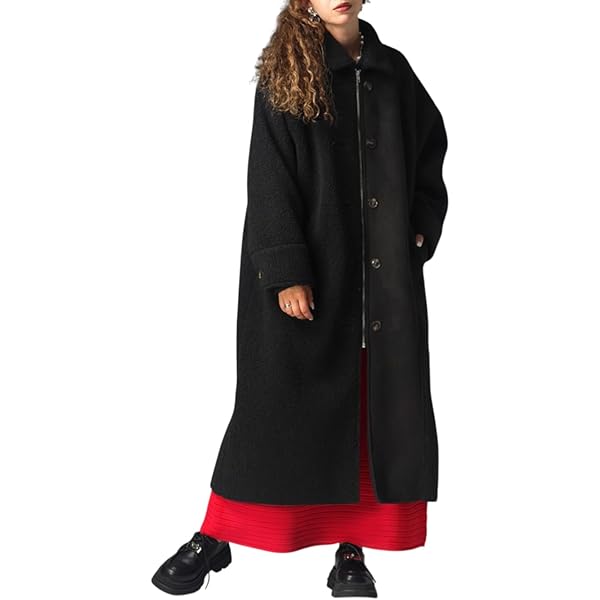 Amazon | [antiqua] アンティカ ビッグファスナー ロング コート