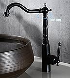 awxjxヨーロピアンスタイルのレトロとホットとコールド洗濯の面ブラックシンクミキサータップ
