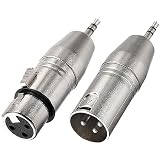 Xiatiaosann XLR オス - 3.5mm オス TRS アダプター & XLR メス - 3.5mm オス TRS アダプター、マイク、オーディオ用 XLR - 1/8 ステレオプラグ (2 パック)