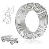 アルミワイヤー 太さ1mm×長さ10m 針金 太い アルミ線 造形 工作 DIY 曲げ可能な金属 ハンドメイド アートワイヤー 手作り素材 シルバー (銀, 1mm)