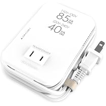 Amazon.co.jp: カシムラ 海外用薄型2口変圧器 USB A+C PD20W 110-130V