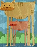 Green Leaf Art Cats Canvas Art [並行輸入品]