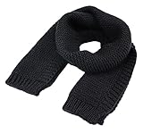 C-Princess 子供 ニット マフラー ストール ネックウォーマー ベビー キッズ 女の子 男の子 無地 シンプル 秋冬 防寒保温 可愛い 通園通学 ブラック