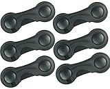 Babystity 開閉禁止 はがせる 引き出し ストッパー ベビーガード 回転式 (6個セット, 黒)