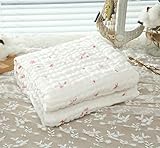 Leesentec ベビーバスタオル 柔らかく 6層 ガーゼ バスタオル 天然有機コットン 赤ちゃんタオル 新生児 沐浴ガーゼ ブランケット 入浴用　ふわふわ暖かい 高密度吸水速乾 105 * 105