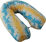 渡嘉毛織 抱き枕 ロング授乳クッション トロピカル(ブルー) ハイビスカス 【日本製】