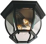 Craftmade Z433-05 Outdoor Flush Mount Light with Beveled Glass Shades, Matte Black Finish by Craftma