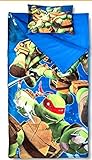 Sleeping Bags for Boys - Ninja Turtle Slumber Bag (45 Degrees Fahrenheit) and Pillow - 2 Piece Set [