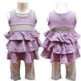 Calvin Klein（カルバン・クライン）フリルチュニック＆レギンスセット（パープル×グレー） [Baby Product] [Baby Product]