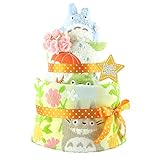 おむつケーキ トトロ 2段 出産祝い ベビーギフト タオル ガラガラ ぬいぐるみ ジブリ ネコバス totoro7