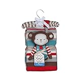 Lolli Living Knitted Blanket & Rattle (Coco Monkey) by Lolli Living