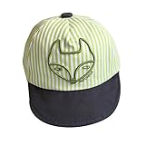 ベビー用ハット Hosam　女の子　男の子　1-3歳　子ども　野球帽子　鳥打ち帽子　キツネ柄　ストライプ　春　秋　夏　日焼け止め 防寒　お出かけ用　赤ちゃん　誕生日 出産祝い 記念写真の衣装に (ブラ