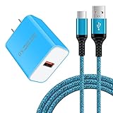急速充電器 type-c Android充電器 qc3.0充電器 18W/3A スマホ充電器 Type-C 急速充電 USB-Cケーブル 1.83m/1本 QC3.0アダプター アンドロイド充電器 タイプCコード 携帯急速充電器 Galaxy急速充電器 USB充電器 type c acアダプター タイプC電源コード USBコンセント 急速充電 USB電源アダプタ Aquos zero6 R6 sense6,Galaxy F52,Note 20 20Ultra 10 9,S22 S21 FE S20 S10 Plus,A20s A42 A50s A51 A52 A70s A71 A80 A90,Z Flip3 Z Fold3,Moto G8 Z5 Z4 Z3 Play Z2 Z Force,LG G5 G6(ブルー)