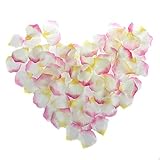 NSSTARシルクローズ花びらウェディングイベントと紙吹雪ブライダルパーティーフラワーガール装飾用(ホワイト+ピンク+イエロー, 000個)