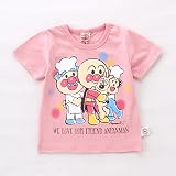 子供の半袖Tシャツ パンスーパーマンTシャツ 女の子のTシャツ 半袖Tシャツ (100cm, 粉色)