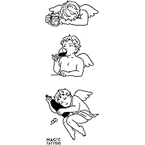Amazon.co.jp: No.177_Drinking angel/天使,2週間で消えるタトゥー