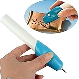 スポット電気彫刻ペン、青+白、電気彫刻ツール 工具 木 皮革 セラミックス プラスチック 金属 切削