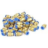 uxcell 継手 クイック フィッティング 1/8BSP マレスレッド プッシュイン ジョイント 空気圧 コネクタ 50個入り
