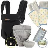 エルゴベビー 抱っこ紐（ベルト付） 360スリーシックスティ/ピュアブラック・インサート3III 【正規品2年間保証-SG認定付】パッド２個付