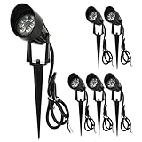 LEDwholesalers Low Voltage LED Outdoor Landscape Garden Metal Spot Light Fixture with Built-In Shade
