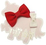 mimi(ミミ)グログラン ヘアクリップ(レッドSET)大小 2個セット 滑りどめ付 日本製