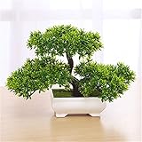 Liebeye 松盆栽　ミニ　クリエイティブ　木　人工植物　装飾　玄関　置物　オブジェ　省エネ　引っ越しプレゼント