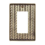 AmerTac 89RABL Weave Cast Metal Single Rocker-GFCI Wallplate, Antique Brass [並行輸入品]