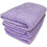 ●コットンタウン(Cottontown) コンパクトバスタオル 50×100㎝ ラベンダー 3枚セット ピマ綿 ホテルタイプ ミニバスタオル カラー 同色セット 高吸水 高耐久 無地 綿100%
