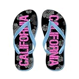 lplpol CaliforniaホットピンクonブラックFlip Flops for Kids and大人用ユニセックスビーチサンダルプールシューズパーティースリッパ カラー: ブルー