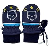 (wj1706)2017年 冬物 スノー手袋 防寒衣料 撥水加工 ミトングローブ 30.ポケット-ネイビー◇1-2才