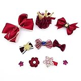 giminuoベビー かわいい リボン ヘアピン ヘアクリップ  キッズ 髪飾り 収納ケース付き (ワインレッド)