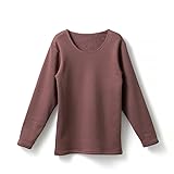 [白鷺ニット] 裏ボア 起毛 長袖 ストレッチ インナー レディース 秋冬 冷え 対策 8分袖 厚手 ストレッチ性 防寒 保温 K6360C-RT L エンジ