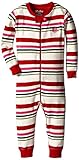 Hatley Baby Girls' Sleepy Romper Holiday Stripes Cream Red 12 18 Months [並行輸入品]