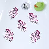 新しいピンクSeahorse Sea Horse Bathtub Bath Tub Treads非スリップアップリケステッカー