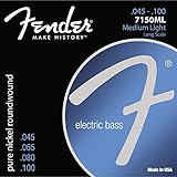 Fender エレキベース弦 Original 7150 Bass Strings, Pure Nickel, Roundwound, Long Scale, 7150ML .045-.100 ミディアムライト