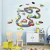 Gadfly- Track Racing Car Combination Stick Nursery/baby Wall Sticker Decal by GADFLY
