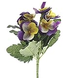 ペアのカラフルな人工Pansy Bushes for Arranging、Decorating and Displaying