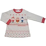 アンパンマンガール　ドキンちゃん　コキンちゃん 裏毛起毛 ノルディック柄 長袖トレーナー ea3876-9228 80cm オートミール