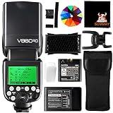 【Godox正規代理＆日本語取説書】GODOX V860IIC キャノン クリップオンストロボ GN60 TTL HSS 1/8000s 650回フルパワーショッ 1.5秒のリサイクルタイム 電池 カメラフラッシュスピードライト ポートレート撮影イベントなどの撮影シーンに最適 Canon EOS 6D 50D 60D 100D 200D 500D 650D 750D 1000D 1300D 対応 (V860II-C) [並行輸入品]