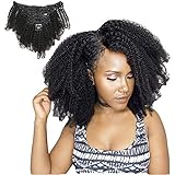Allnice Beauty 8pc/セット120G アフロキンキーカーリーヘアークリップインヘアエクステンション100％ナチュラルブラックカラーヘアークリップインフルヘッドブラジルバージンレミーヘア 女性用