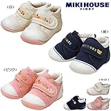 MIKIHOUSE FIRST(ミキハウスファースト)くまちゃんうさちゃんの裏毛パイル素材のファーストベビーシューズ １３cm,白（01）