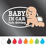 赤ちゃん ステッカー BABY IN CAR （Bタイプ）　ホワイト