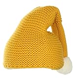 (コ-ランド) Co-land ベビー帽子 新生児ハット ニット帽子 子供用キャップ クリスマス 赤ちゃん ポンポン キッズ帽子 女の子 男の子 ハロウィン お出かけ 防寒 イエロー