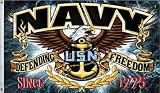 新しい3 x 5アメリカ海軍Defending Freedom Fighter品質USNフラグ