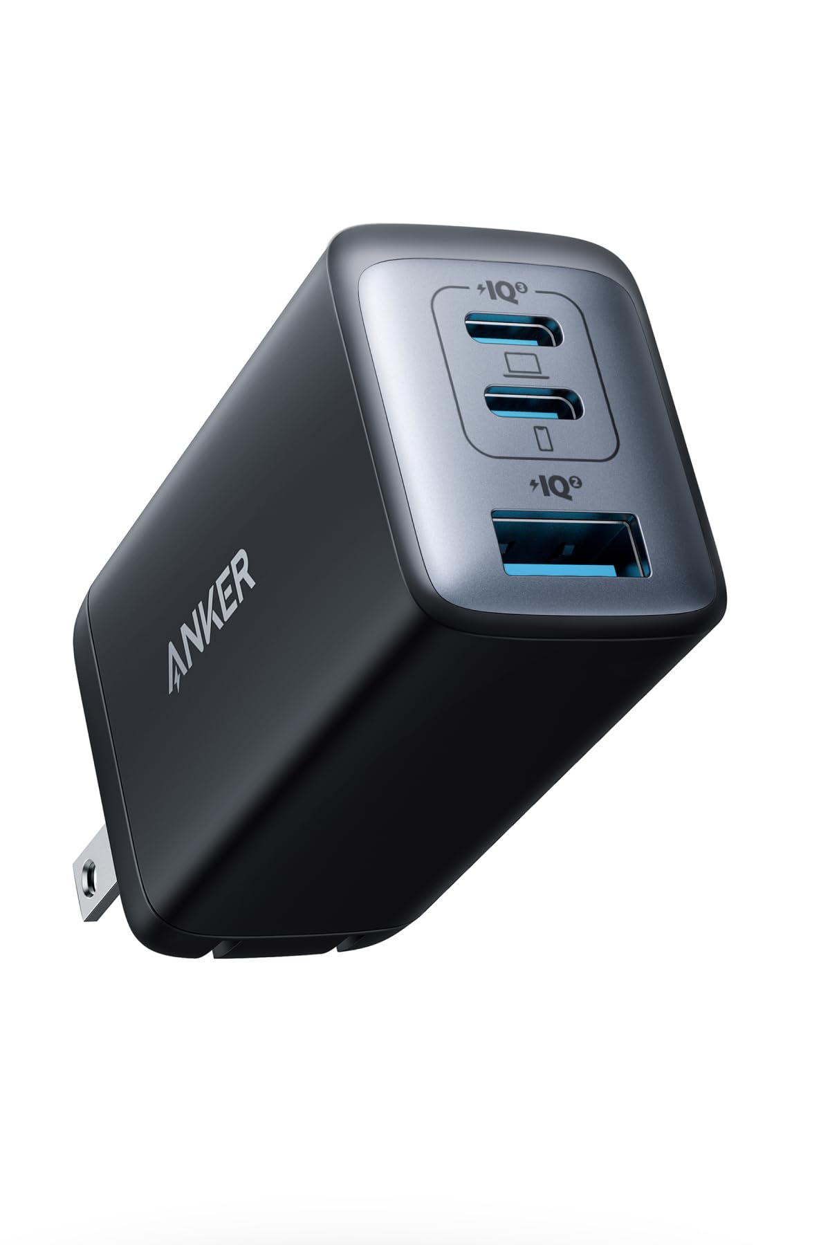 Anker PowerPort III 3-Port 65W Pod ブラック | 65W 充電器 USB-C PD【独自技術Anker GaN II採用/PD対応/PSE技術基準適合/折りたたみ式プラグ】MacBook PD対応Windows PC