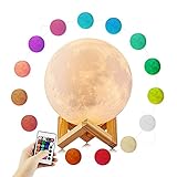 etbotu USB充電16色調光3d Moon Light Night Light withリモート制御装飾 QX-LFB-HOME20180328-12