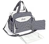 Premium Quality Antibacterial Waterproof Diaper Tote Bag with Nappy Changing Pad , Straps and Small 