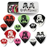 【BONNOW】ギターピック Delrin素材 6枚入り ジャズ型 1.5mm 1.2mm セット ピックケース付 滑らか 耐久性 ギター用品