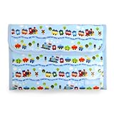 ようこそ赤ちゃんHappy母子手帳ケース（ジャバラタイプ）　カラフル列車で行こう（ライトブルー）　B2901600　日本製